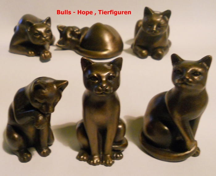 6 Katzen im Sparset , Cold Cast Bronze
