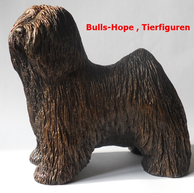 Tibet Terrier , stehend , Cold Cast Bronze